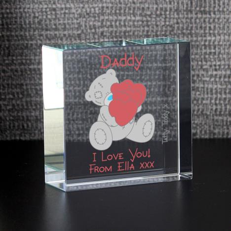 Personalised Me to You Bear Heart Crystal Block Extra Image 2